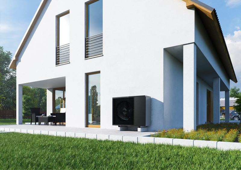 Heat pump at a family home